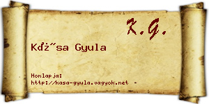 Kása Gyula névjegykártya
