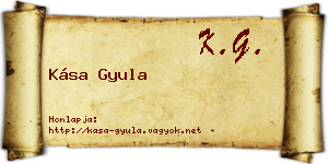 Kása Gyula névjegykártya